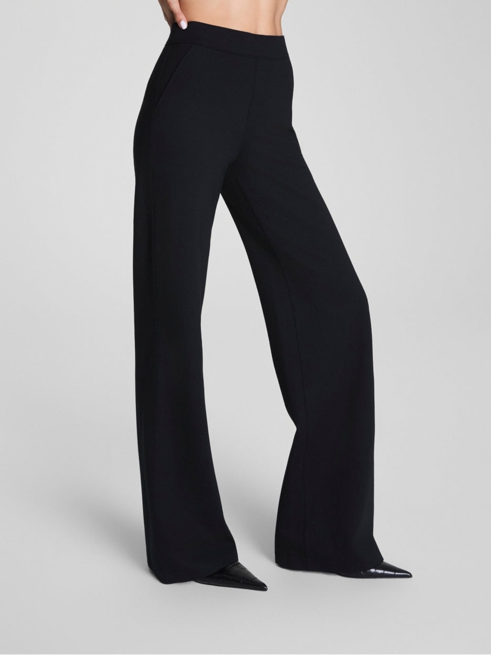SPANX Black Wide-Leg Ponte Pants